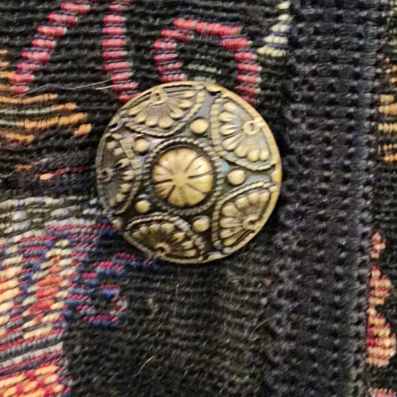 Vitabella Norway Folk Art Tapestry Jacket Storybook Medieval Scene Buttons Small - Picture 6 of 9